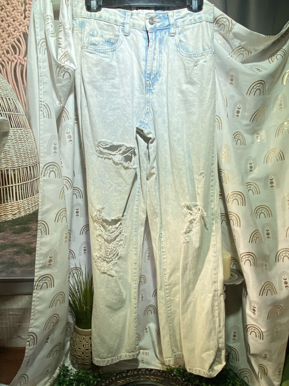 RSQ Silver Button on Light Blue Denim